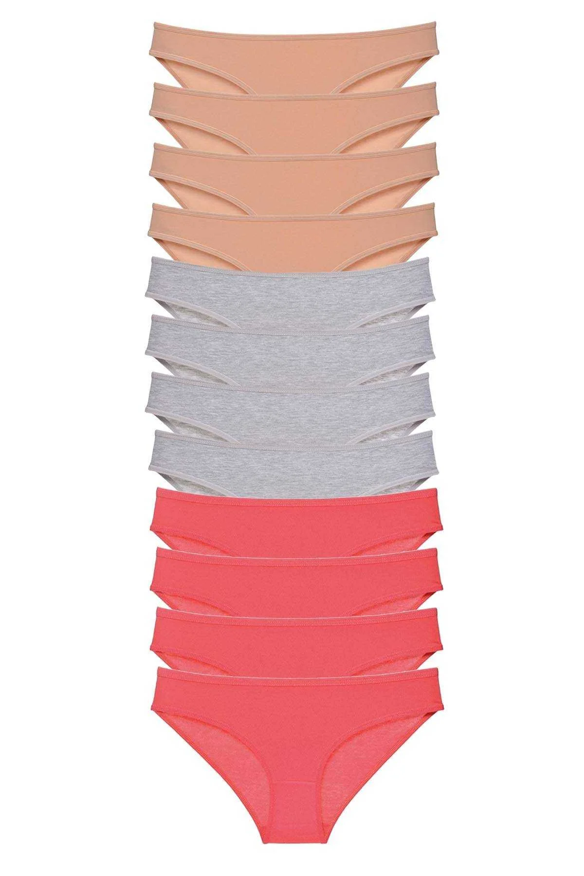 12 adet Süper Eko Set Likralı Kadın Slip Külot Ten Gri Fuşya - Just Cheap Store Görsel 2