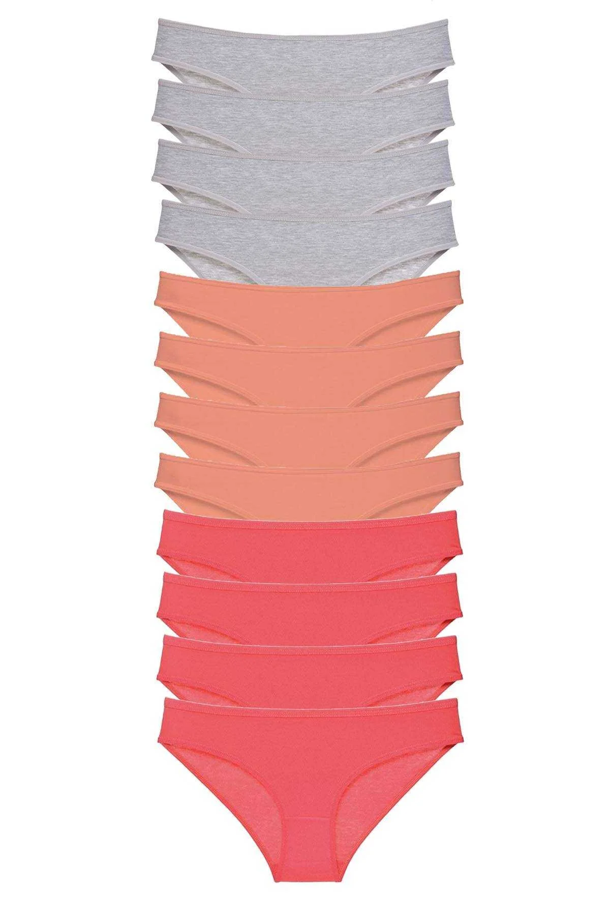 12 adet Süper Eko Set Likralı Kadın Slip Külot Gri Pudra Fuşya - Just Cheap Store Görsel 2