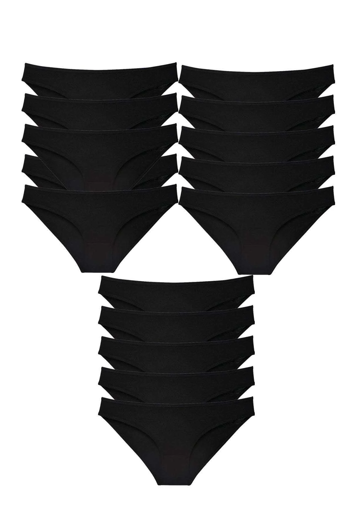15 adet Süper Eko Set Likralı Kadın Slip Külot Siyah - Just Cheap Store Görsel 4