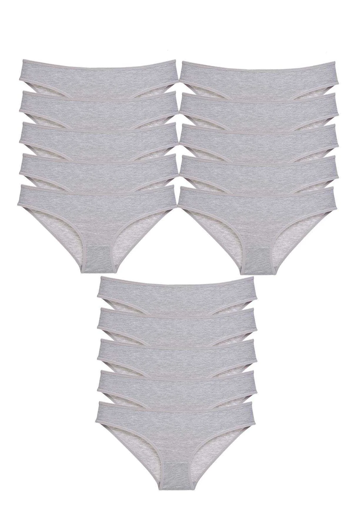 15 adet Süper Eko Set Likralı Kadın Slip Külot Gri - Just Cheap Store Görsel 4