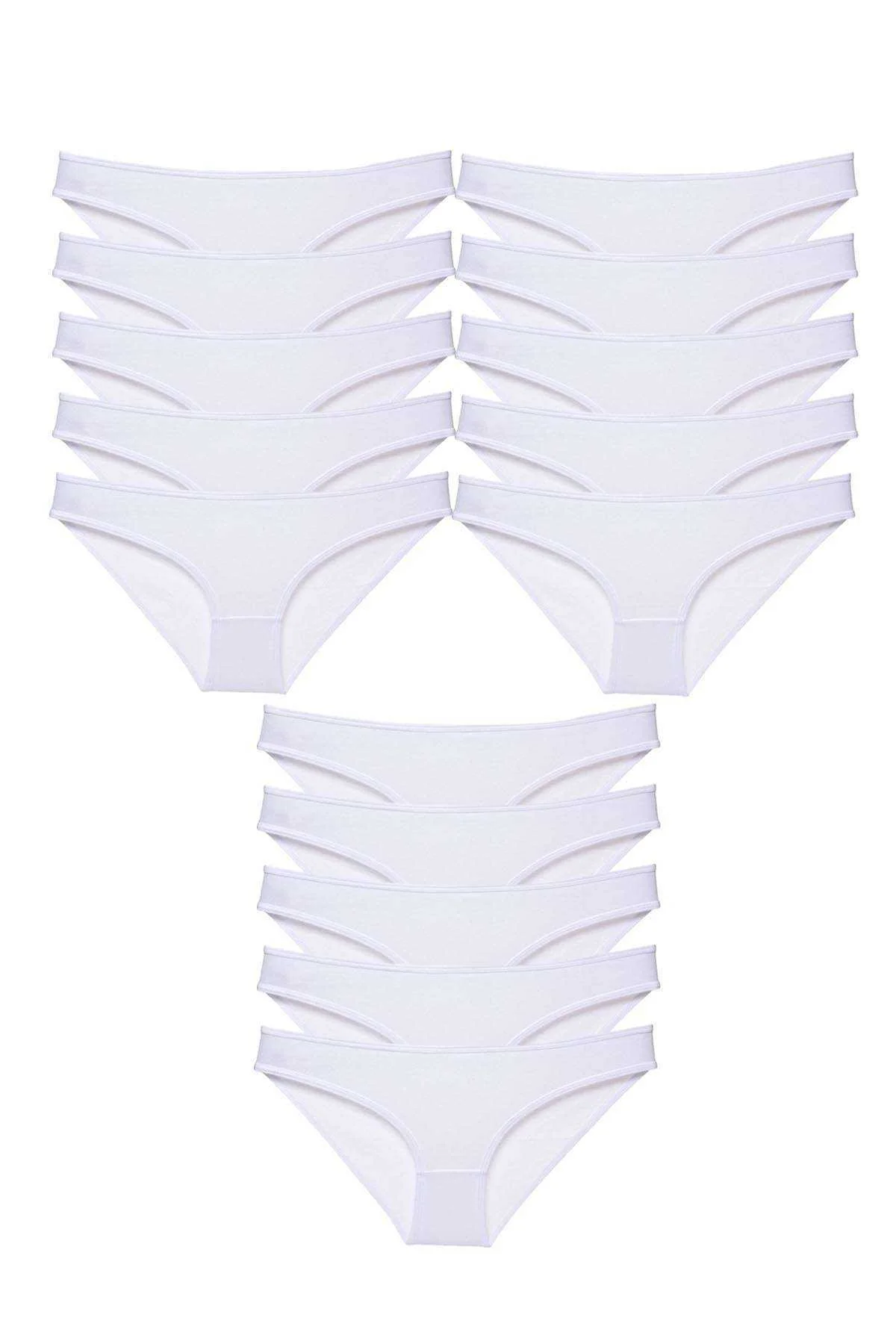 15 adet Süper Eko Set Likralı Kadın Slip Külot Beyaz - Just Cheap Store Görsel 2