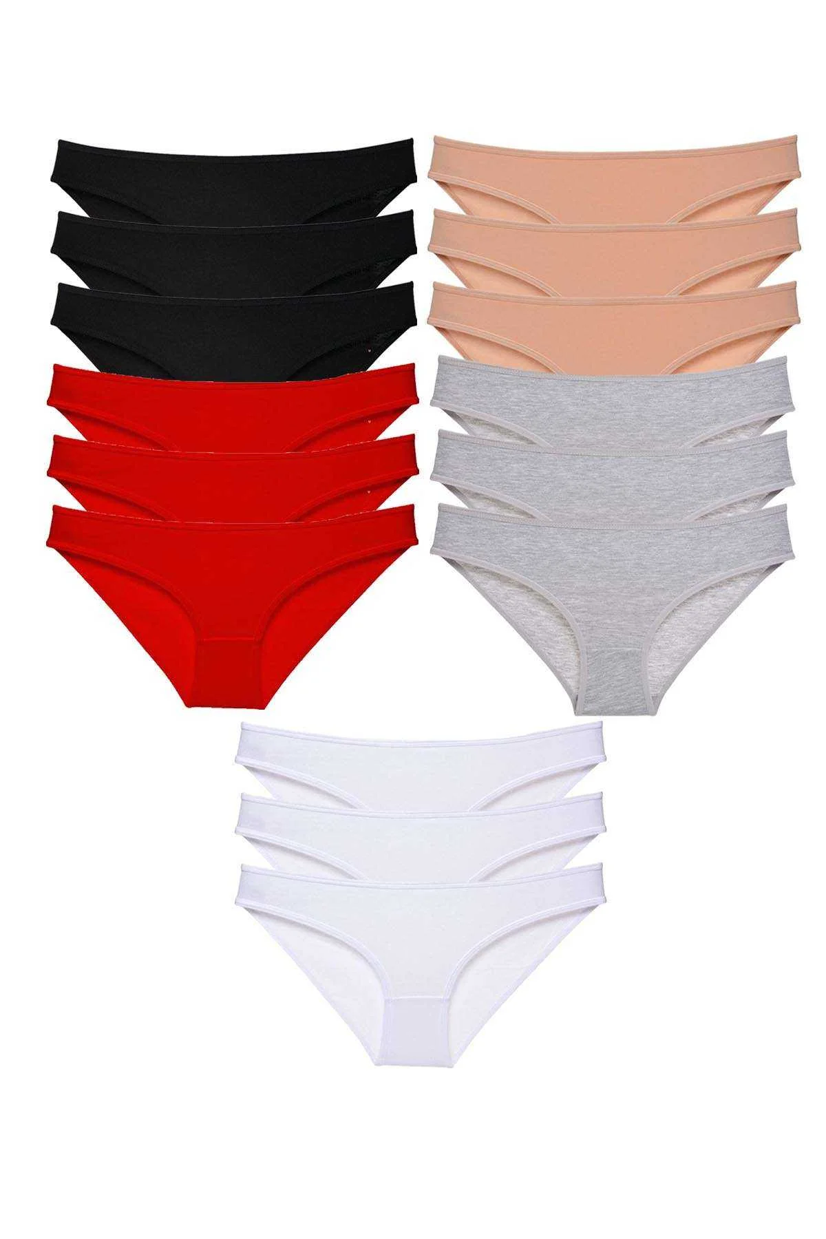 15 adet Eko Set Likralı Kadın Slip Külot Çok Renkli - Just Cheap Store Görsel 2