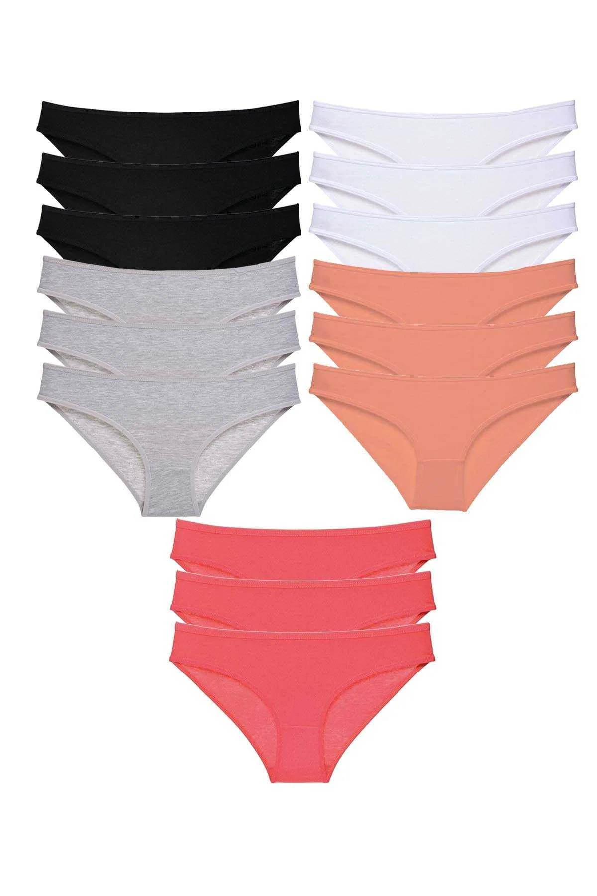 15 adet Süper Eko Set Likralı Kadın Slip Külot Siyah Ten Gri Beyaz Fuşya - Just Cheap Store Görsel 2
