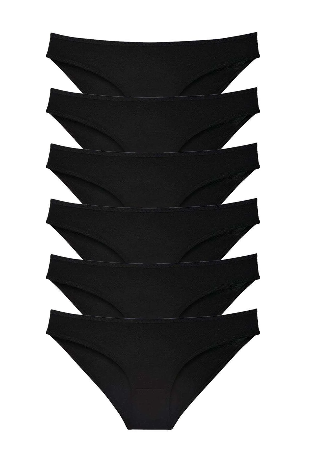 6 adet Süper Eko Set Likralı Kadın Slip Külot Siyah - Just Cheap Store Görsel 2
