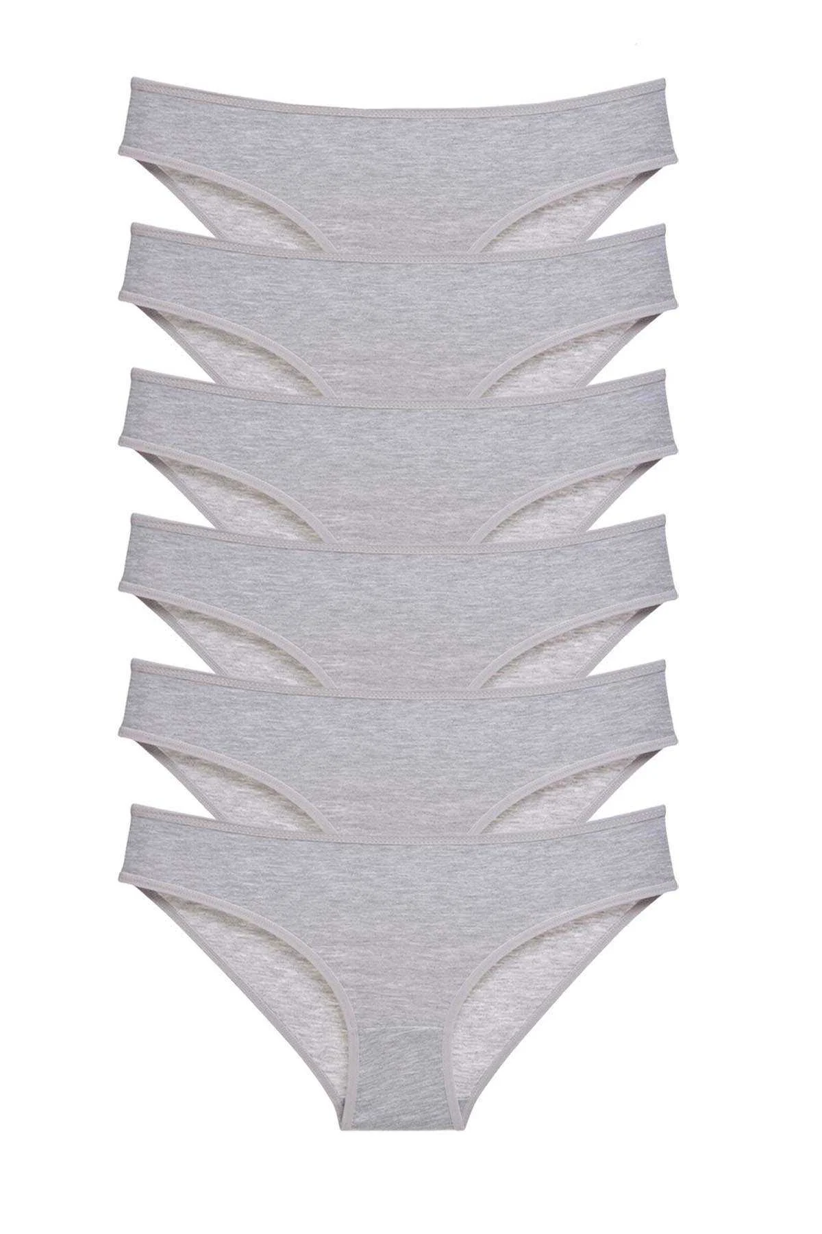 6 adet Süper Eko Set Likralı Kadın Slip Külot Gri - Just Cheap Store Görsel 2