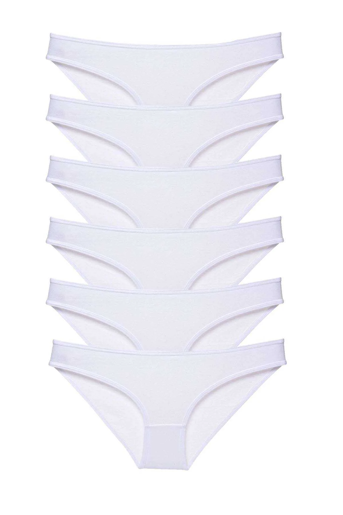 6 adet Süper Eko Set Likralı Kadın Slip Külot Beyaz - Just Cheap Store Görsel 2