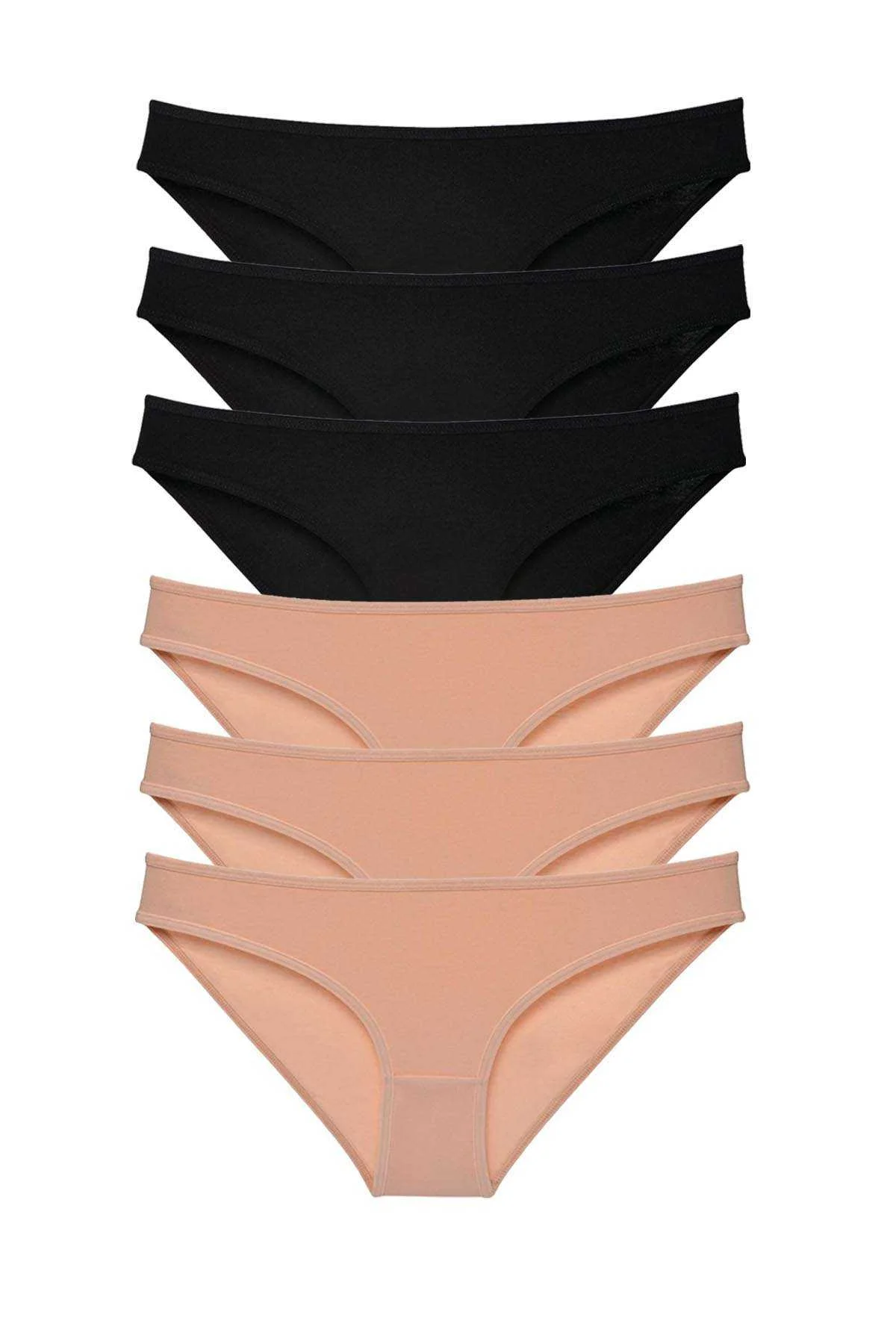 6 adet Süper Eko Set Likralı Kadın Slip Külot Siyah Ten - Just Cheap Store Görsel 2