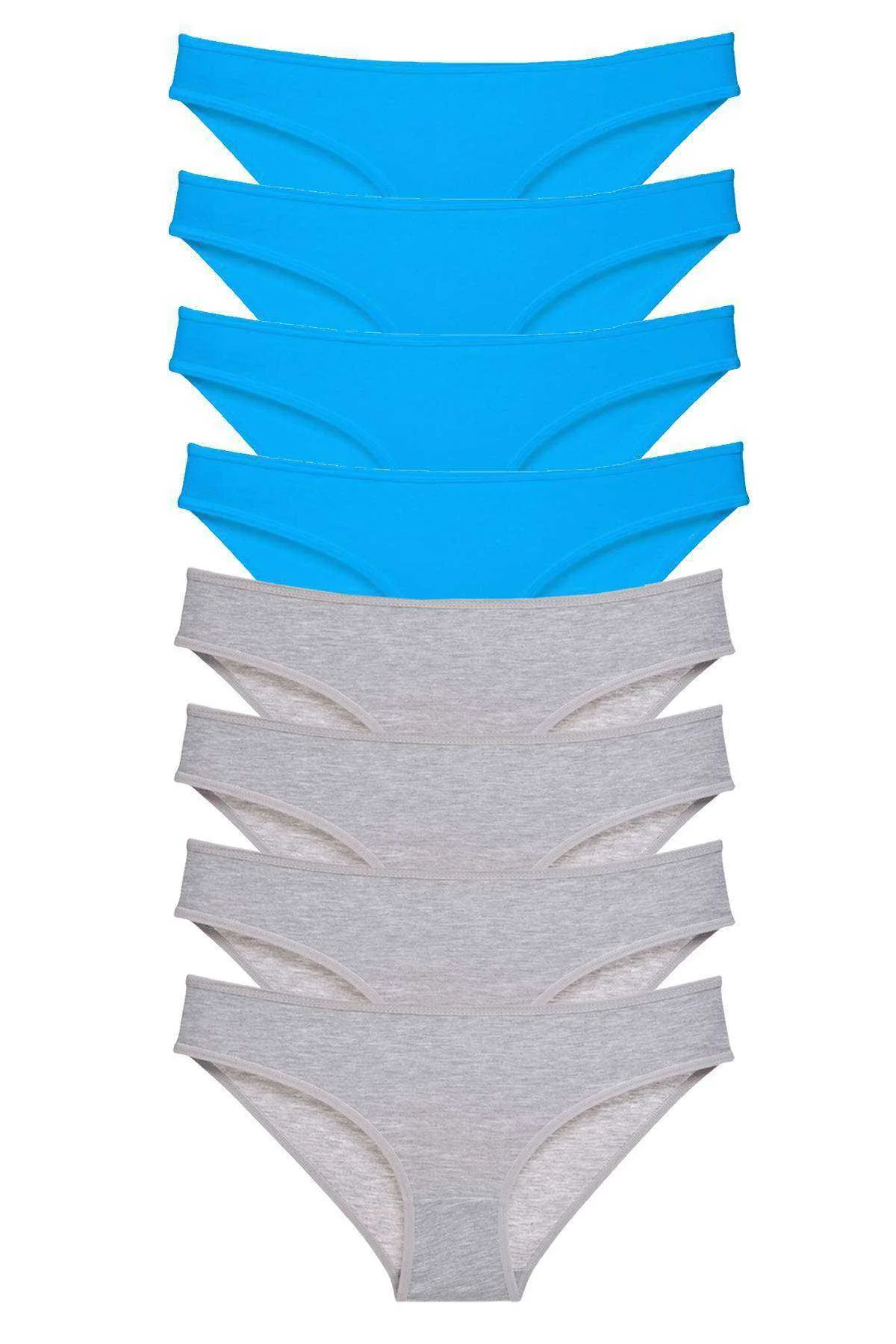 8 adet Eko Set Likralı Kadın Slip Külot Gri ve Mavi - Just Cheap Store Görsel 5