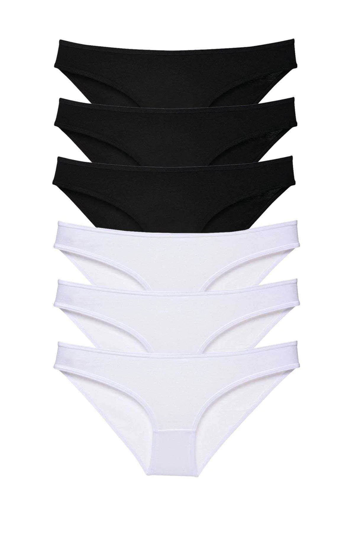6 adet Eko Set Likralı Kadın Slip Külot Siyah Beyaz - Just Cheap Store Görsel 2