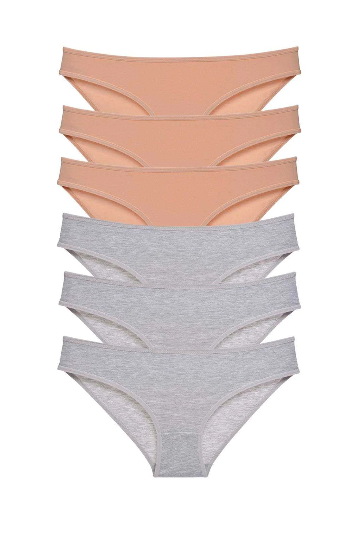 6 adet Süper Eko Set Likralı Kadın Slip Külot Ten Gri - Just Cheap Store Görsel 2