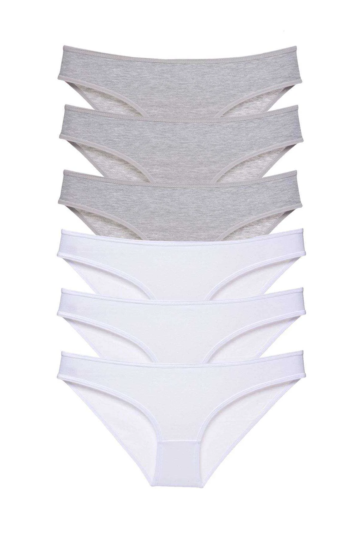 6 adet Süper Eko Set Likralı Kadın Slip Külot Gri Beyaz - Just Cheap Store Görsel 5