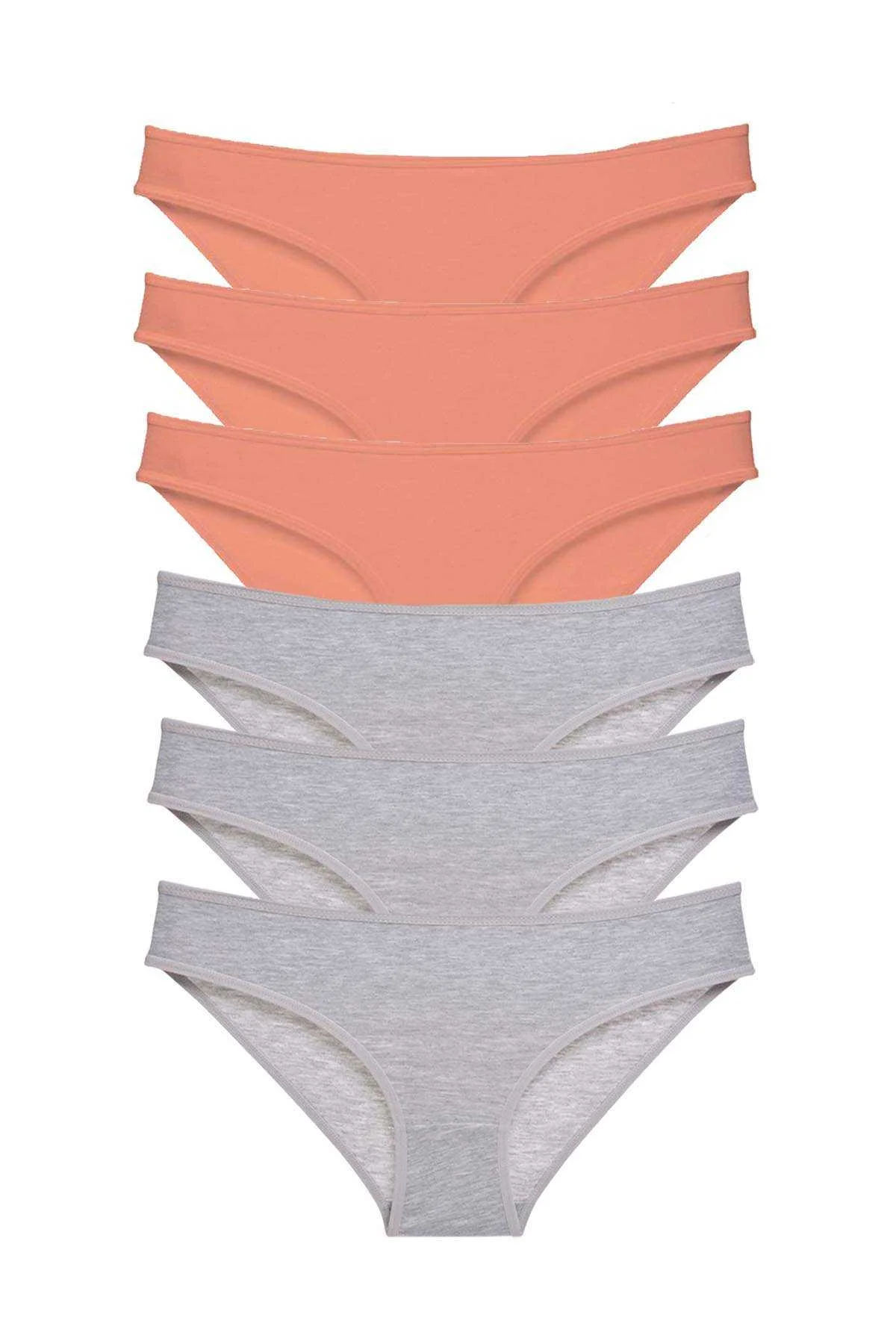 6 adet Süper Eko Set Likralı Kadın Slip Külot Pudra Gri - Just Cheap Store Görsel 2