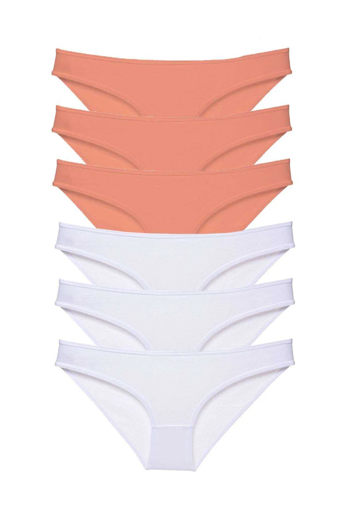 6 adet Eko Set Likralı Kadın Slip Külot Pudra Beyaz - Just Cheap Store Görsel 5