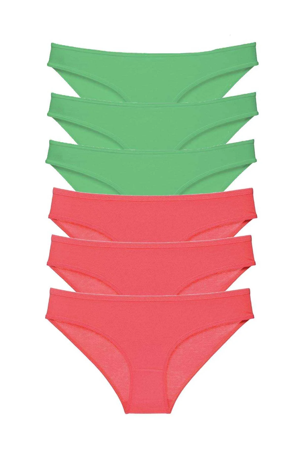 6 adet Eko Set Likralı Kadın Slip Külot Yeşil Fuşya - Just Cheap Store Görsel 2