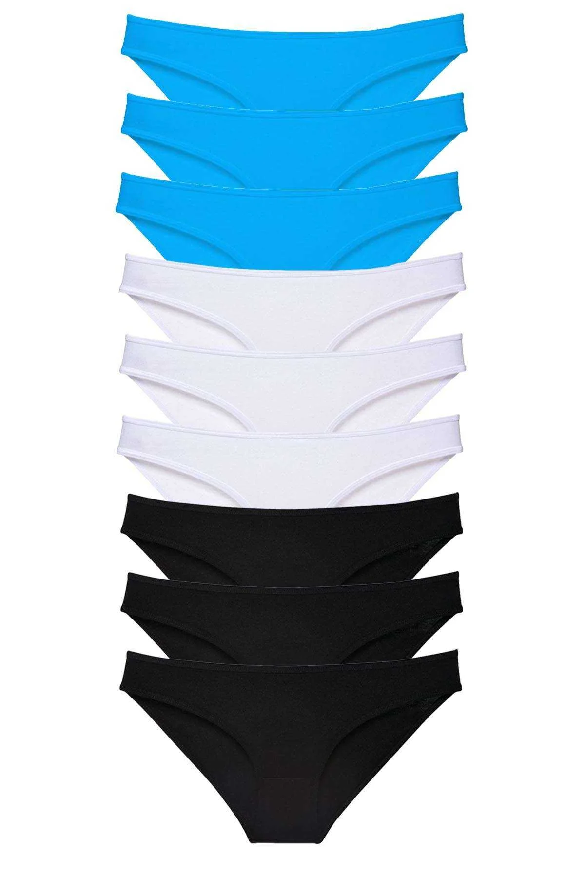 9 adet Süper Eko Set Likralı Kadın Slip Külot Siyah Beyaz Mavi - Just Cheap Store Görsel 2