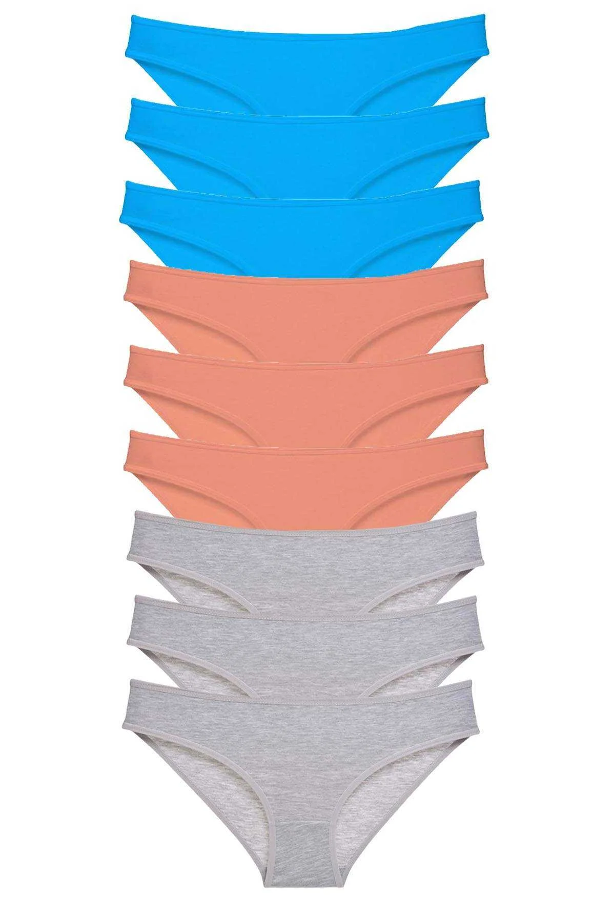 9 adet Süper Eko Set Likralı Kadın Slip Külot Pudra Gri Mavi - Just Cheap Store Görsel 2