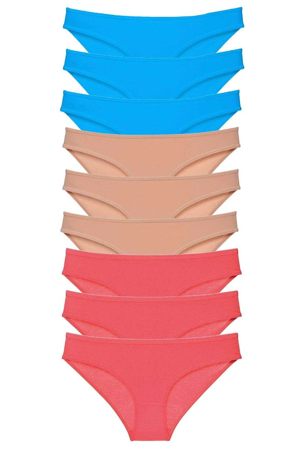 9 adet Süper Eko Set Likralı Kadın Slip Külot Fuşya Ten Mavi - Just Cheap Store Görsel 2