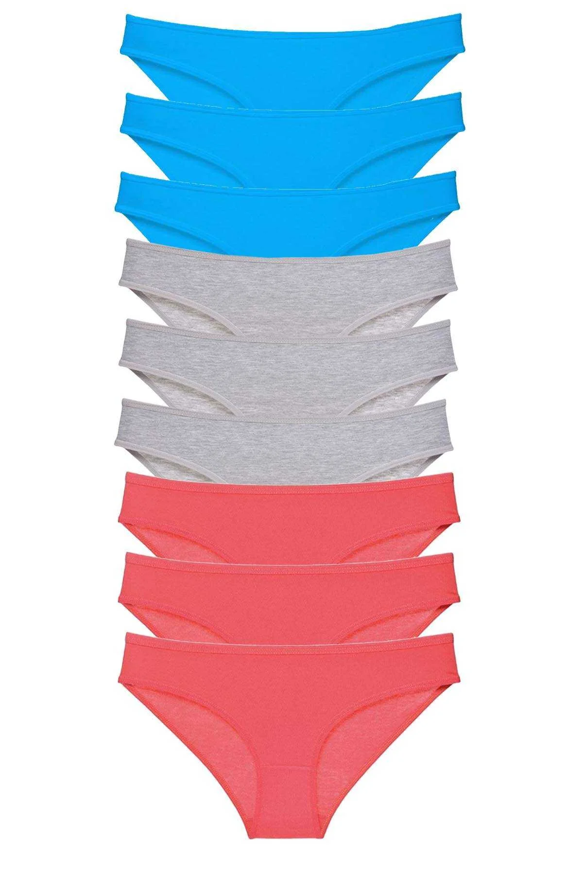 9 adet Süper Eko Set Likralı Kadın Slip Külot Fuşya Gri Mavi - Just Cheap Store Görsel 2