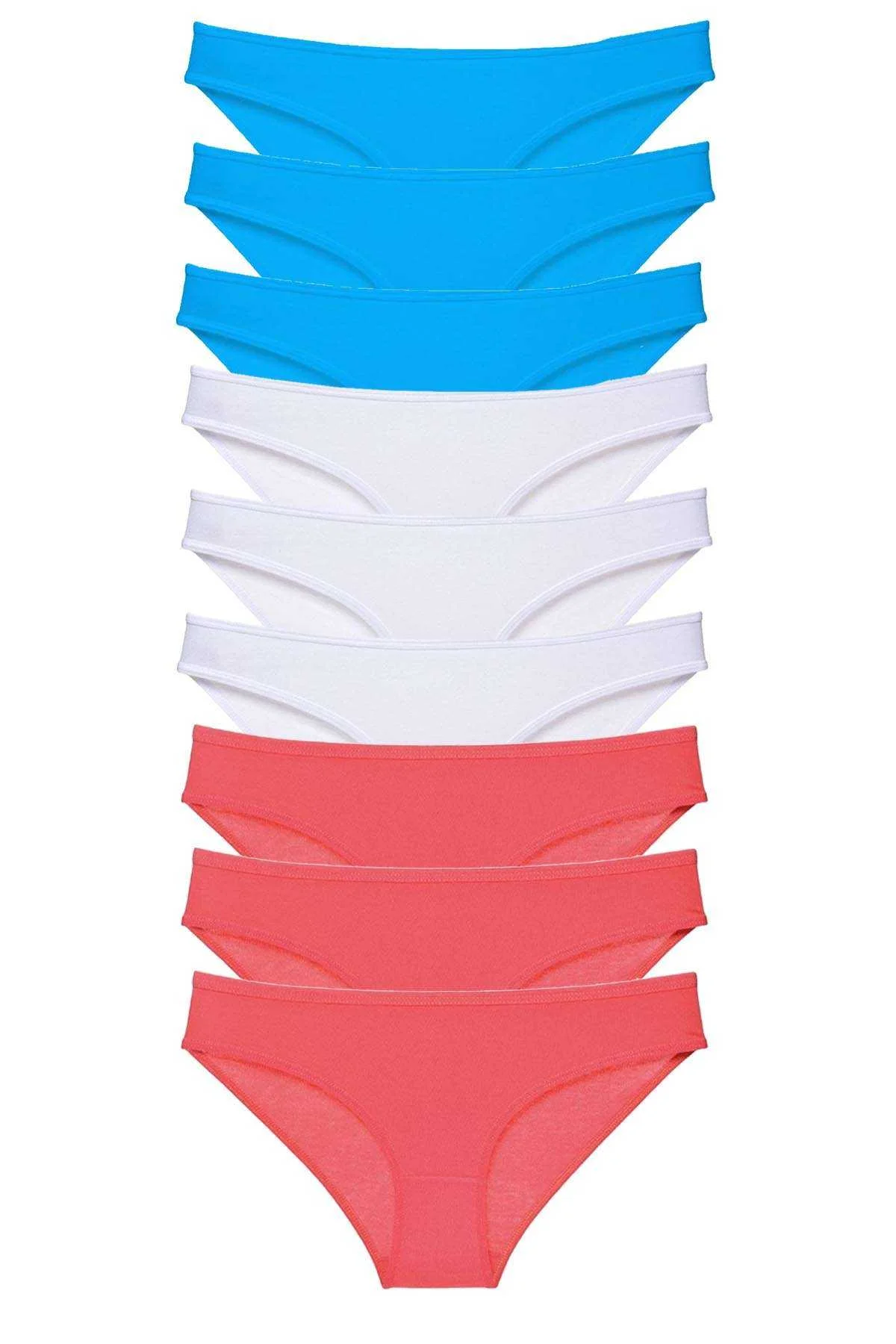 9 adet Süper Eko Set Likralı Kadın Slip Külot Fuşya Beyaz Mavi - Just Cheap Store Görsel 2