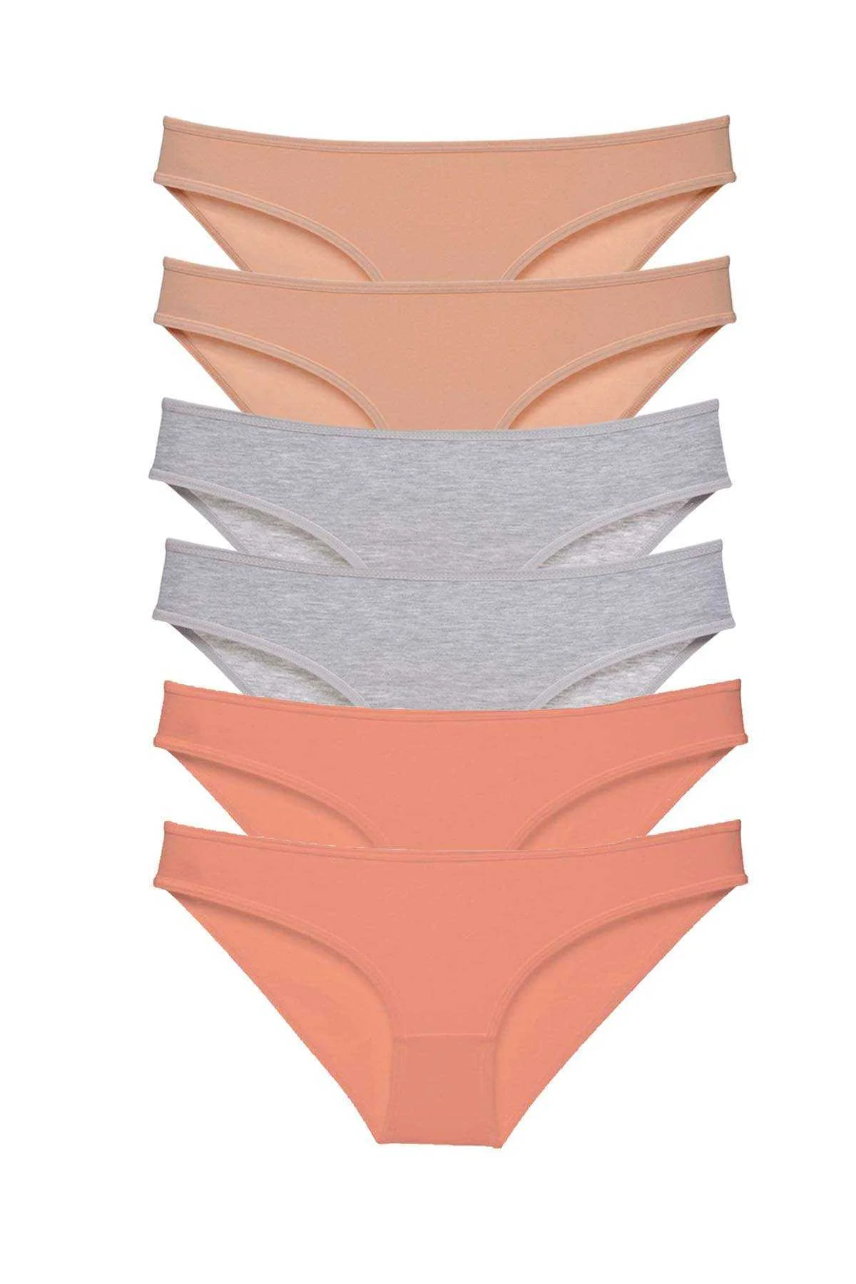6 adet Süper Eko Set Likralı Kadın Slip Külot Ten Gri Pudra - Just Cheap Store Görsel 2