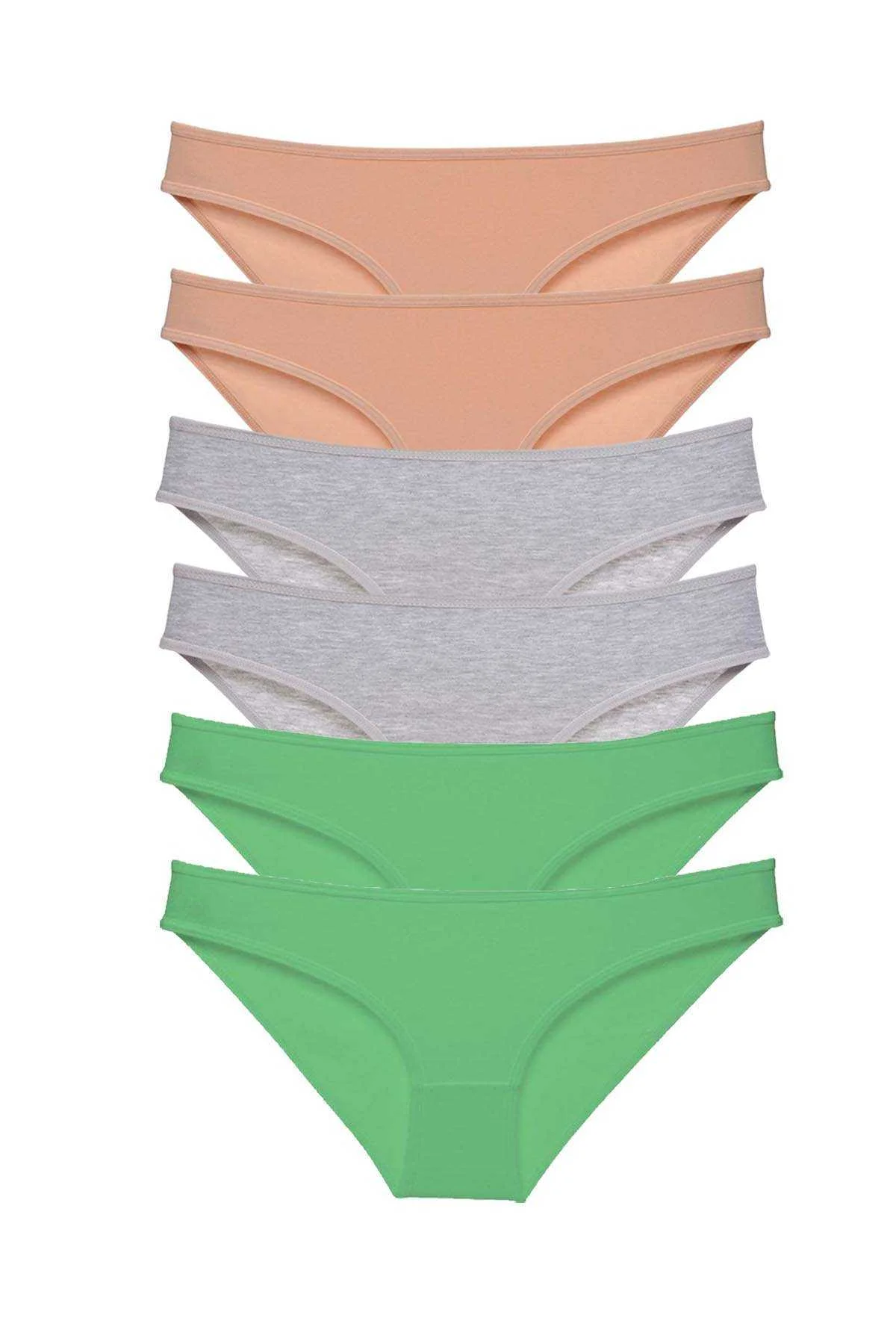 6 adet Süper Eko Set Likralı Kadın Slip Külot Ten Gri Yeşil - Just Cheap Store Görsel 2