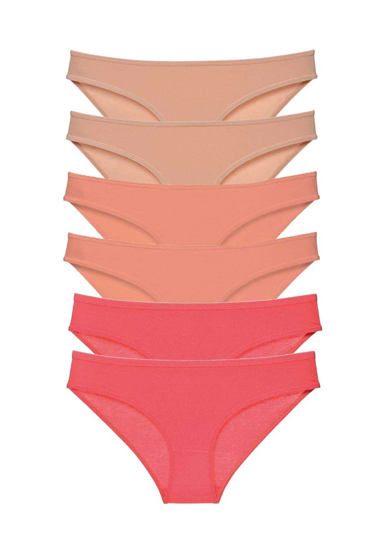 6 adet Süper Eko Set Likralı Kadın Slip Külot Ten Pudra Fuşya - Just Cheap Store Görsel 2