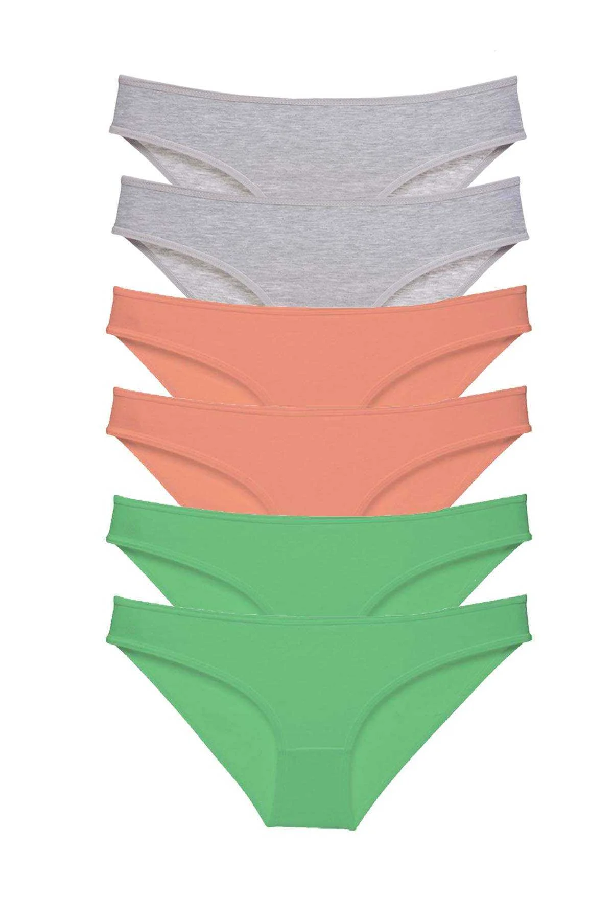 6 adet Süper Eko Set Likralı Kadın Slip Külot Gri Pudra Yeşil - Just Cheap Store Görsel 2