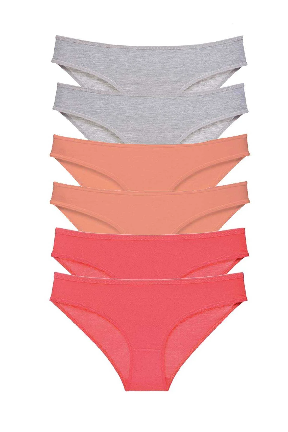 6 adet Süper Eko Set Likralı Kadın Slip Külot Gri Pudra Fuşya - Just Cheap Store Görsel 2