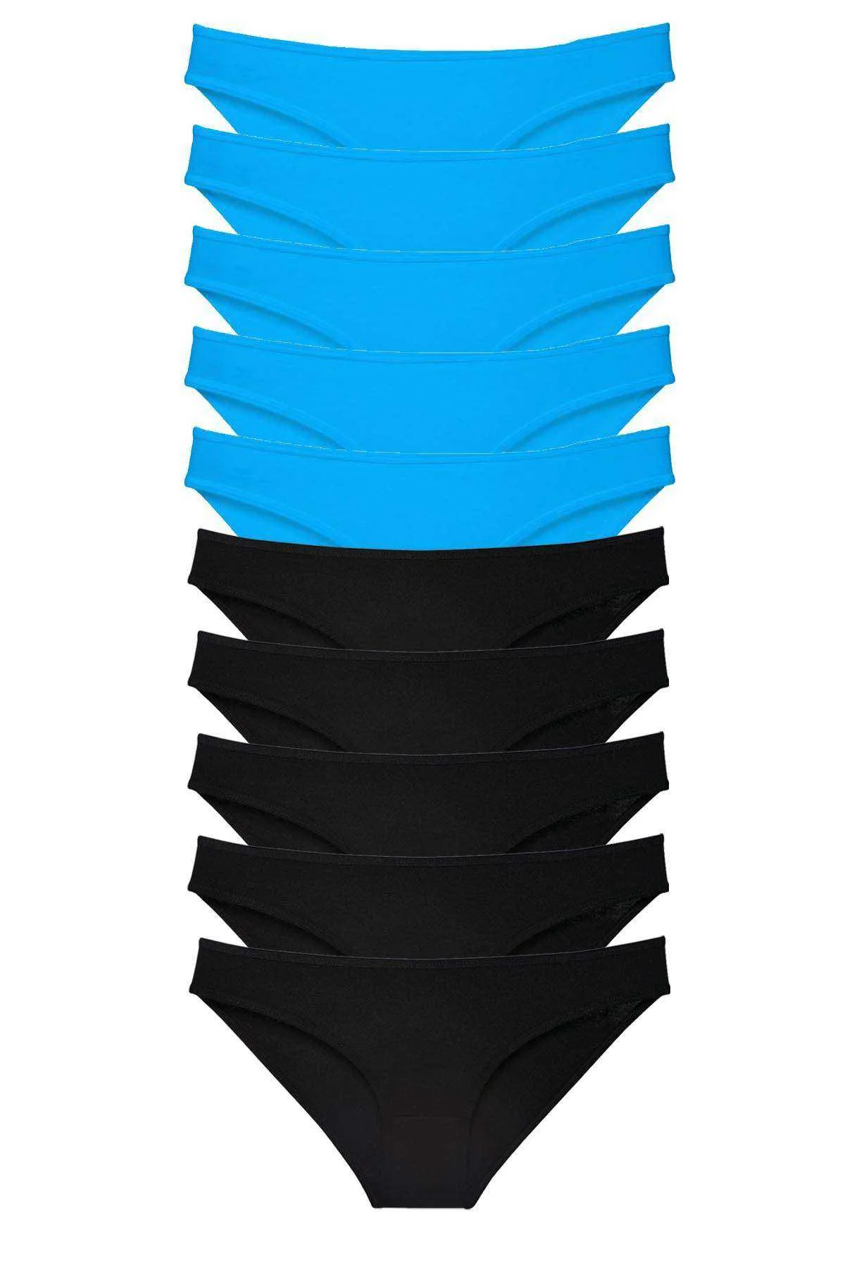 10 adet Eko Set Likralı Kadın Slip Külot Siyah Mavi - Just Cheap Store Görsel 2