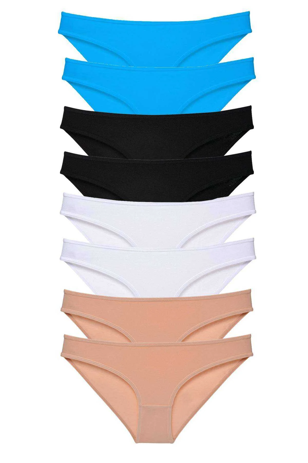 8 adet Süper Eko Set Likralı Kadın Slip Külot Siyah Ten Beyaz Mavi - Just Cheap Store Görsel 2