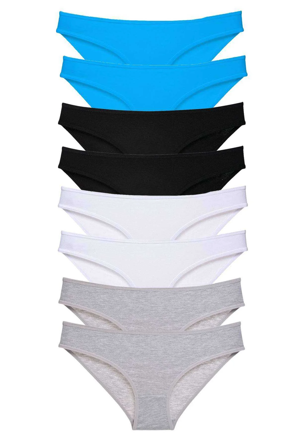 8 adet Süper Eko Set Likralı Kadın Slip Külot Siyah Gri Beyaz Mavi - Just Cheap Store Görsel 2