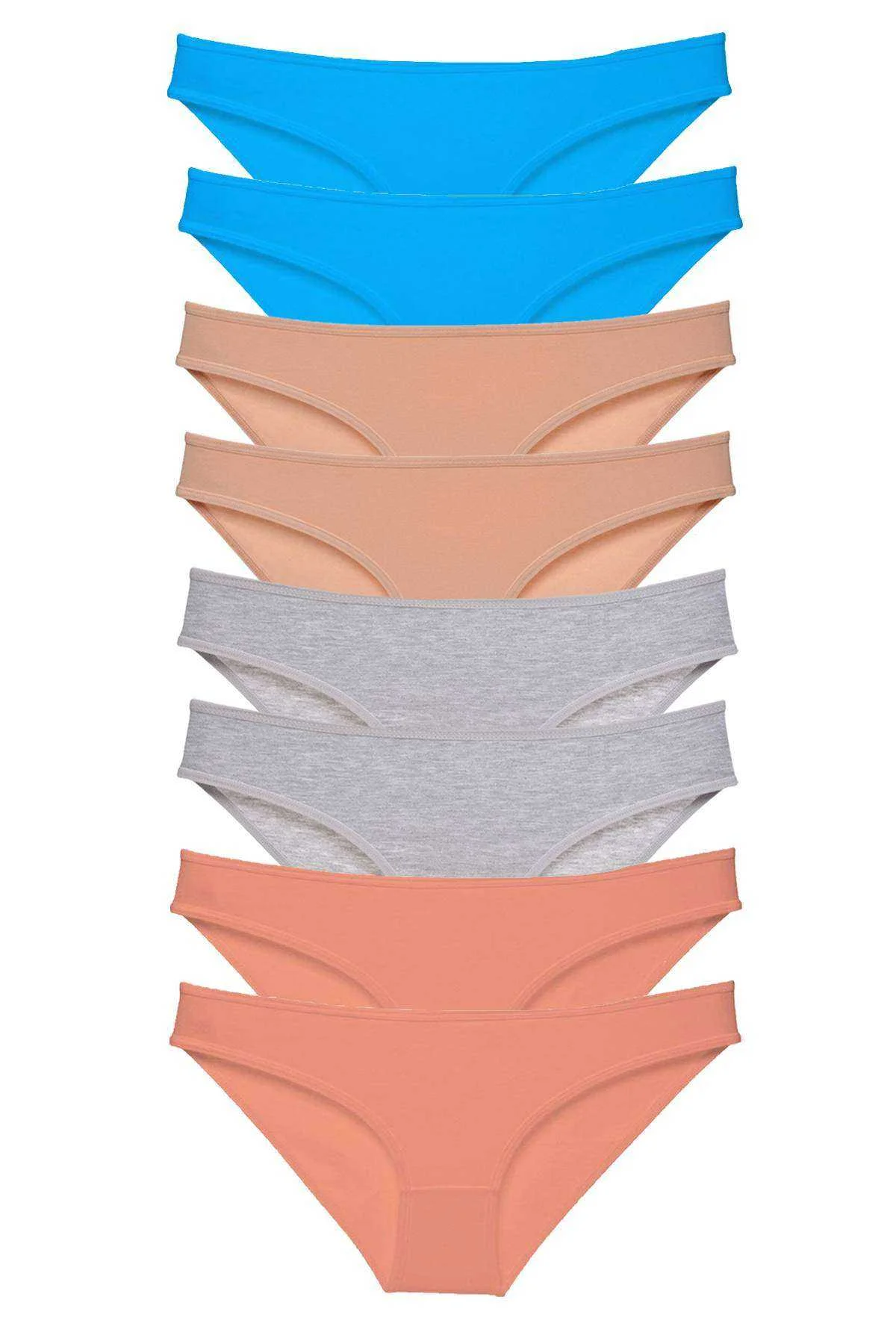 8 adet Süper Eko Set Likralı Kadın Slip Külot Ten Gri Pudra Mavi - Just Cheap Store Görsel 2