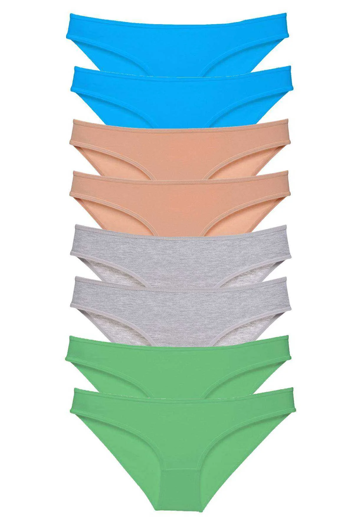 8 adet Süper Eko Set Likralı Kadın Slip Külot Ten Gri Yeşil Mavi - Just Cheap Store Görsel 2