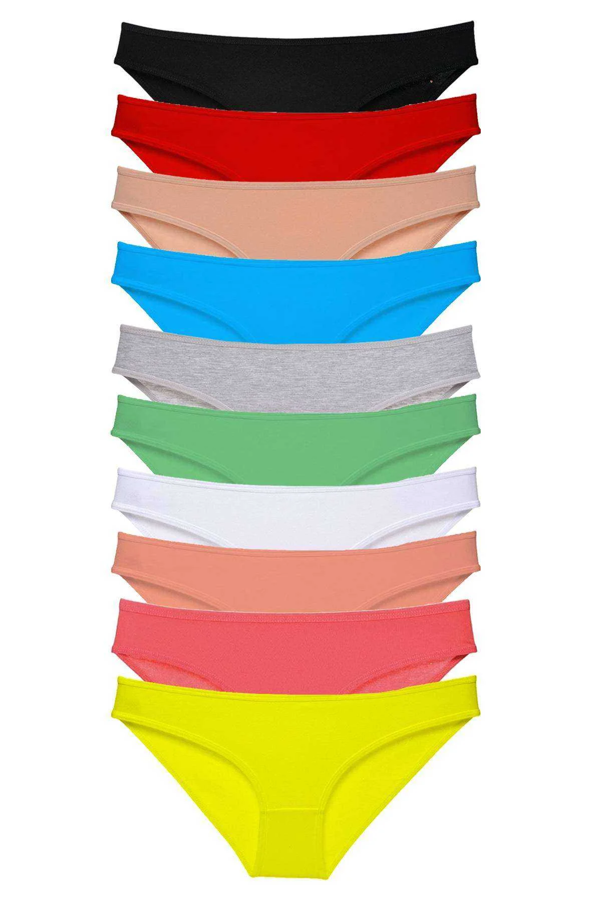 10 adet Süper Eko Set Likralı Kadın Slip Külot Çok Renkli - Just Cheap Store Görsel 2