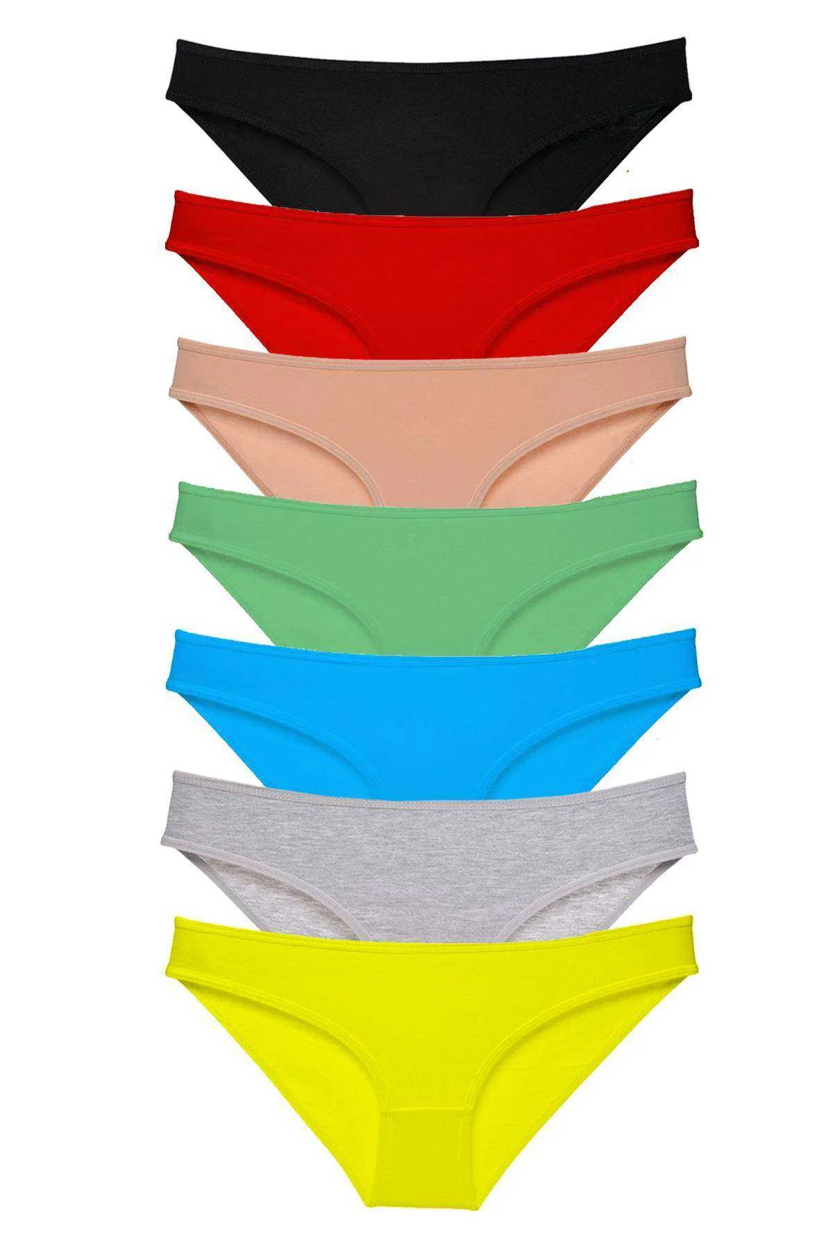 7 adet Süper Eko Set Likralı Kadın Slip Külot Çok Renkli - Just Cheap Store Görsel 2