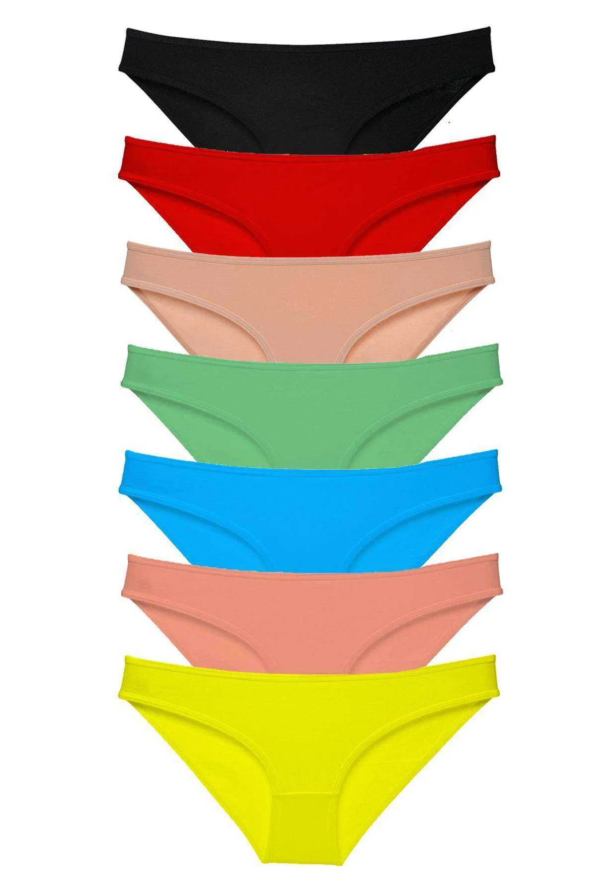 7 adet Süper Eko Set Likralı Kadın Slip Külot Çok Renkli - Just Cheap Store Görsel 2