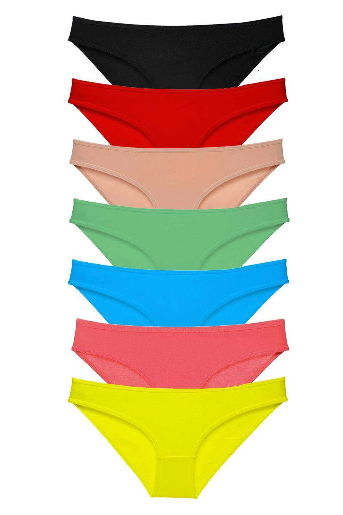 7 adet Süper Eko Set Likralı Kadın Slip Külot Çok Renkli - Just Cheap Store Görsel 2