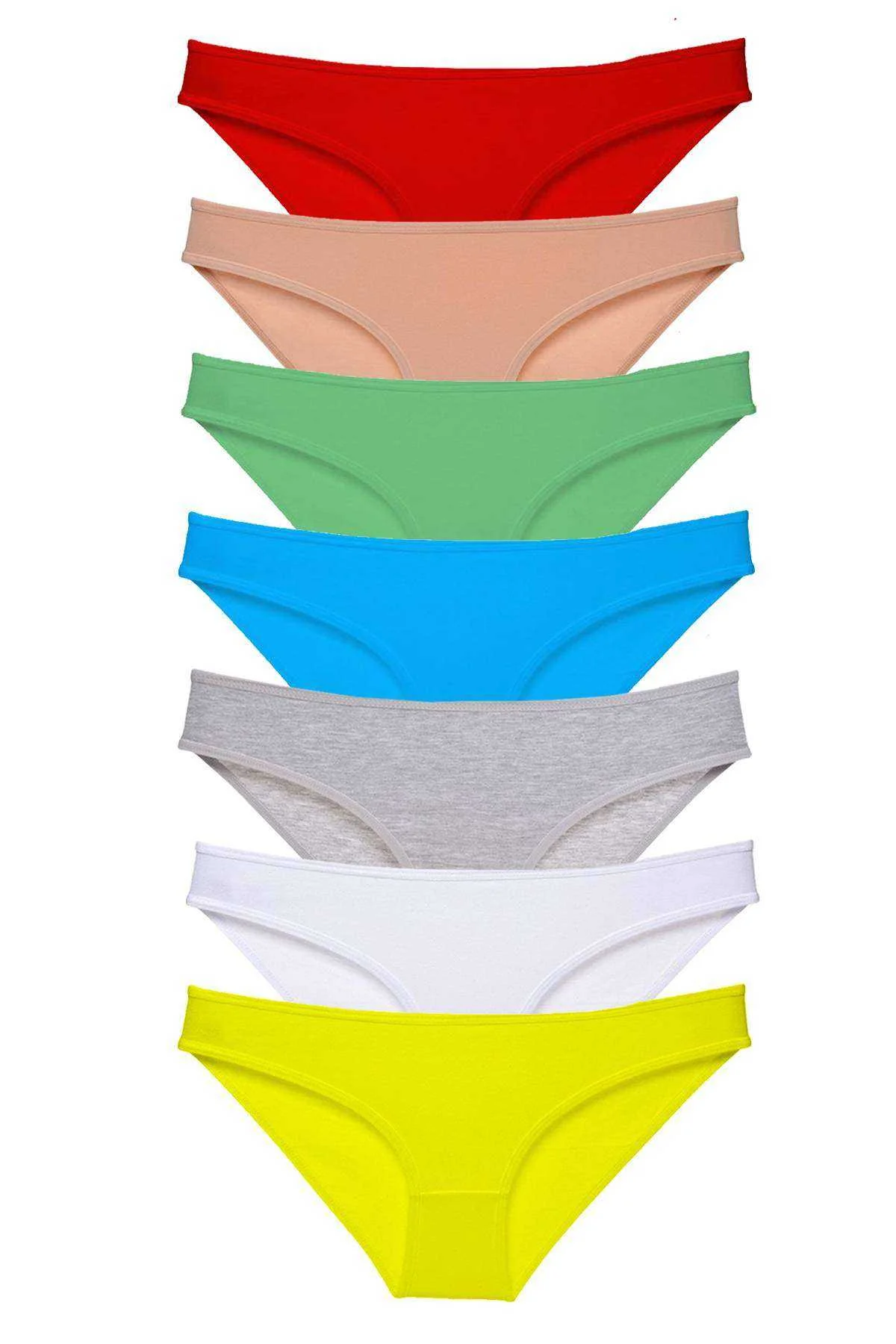 7 adet Süper Eko Set Likralı Kadın Slip Külot Çok Renkli - Just Cheap Store Görsel 2