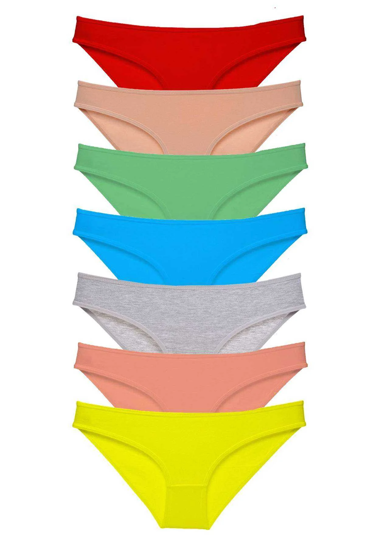 7 adet Süper Eko Set Likralı Kadın Slip Külot Çok Renkli - Just Cheap Store Görsel 2