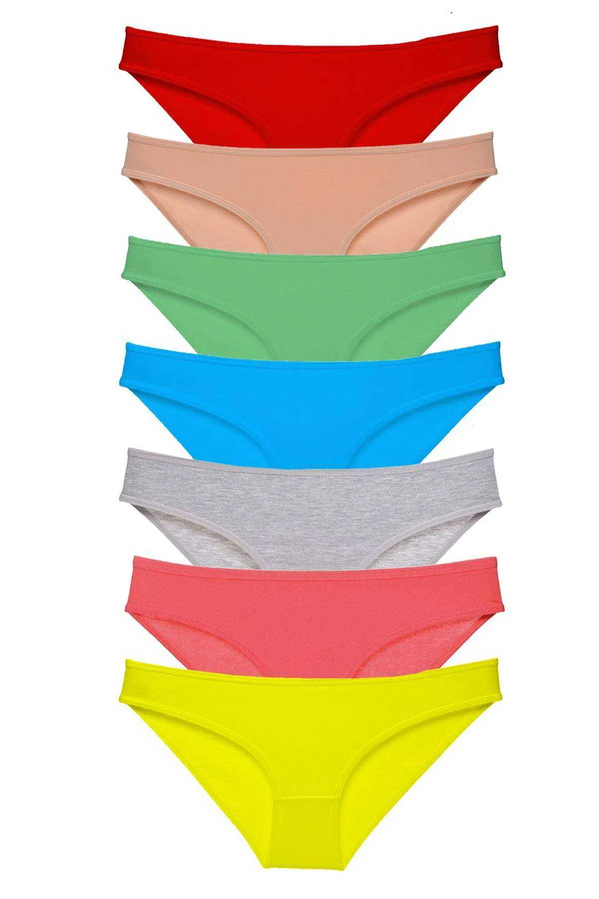7 adet Süper Eko Set Likralı Kadın Slip Külot Çok Renkli - Just Cheap Store Görsel 2