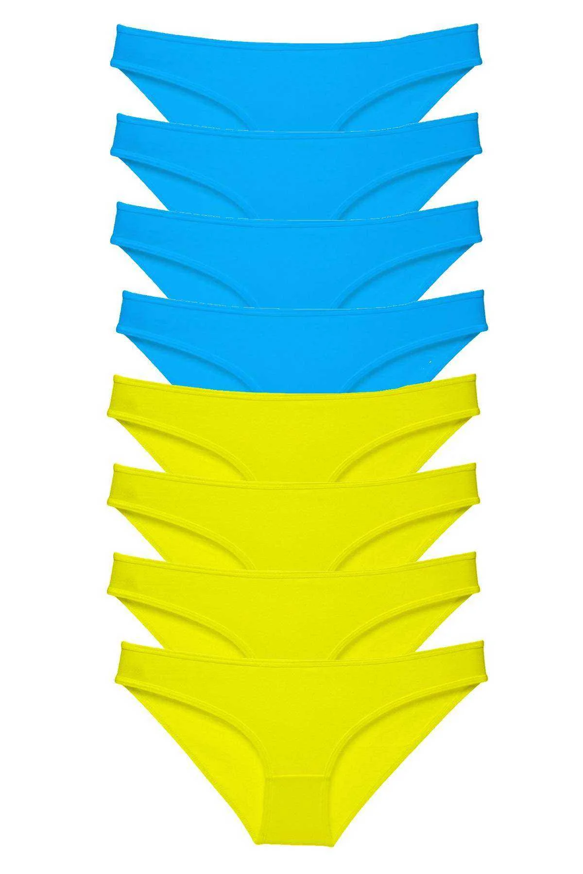 8 adet Süper Eko Set Likralı Kadın Slip Külot Sarı Mavi - Just Cheap Store Görsel 2