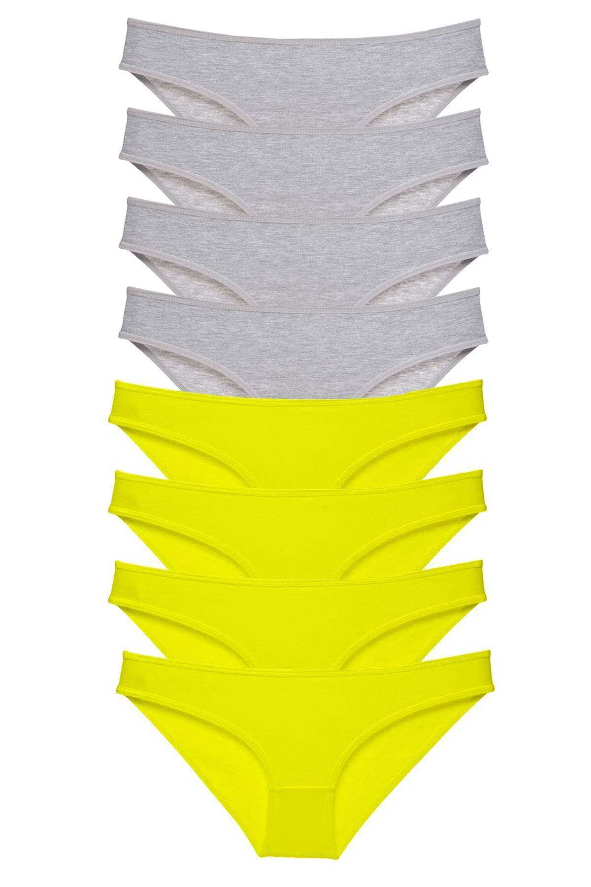 8 adet Süper Eko Set Likralı Kadın Slip Külot Sarı Gri - Just Cheap Store Görsel 5