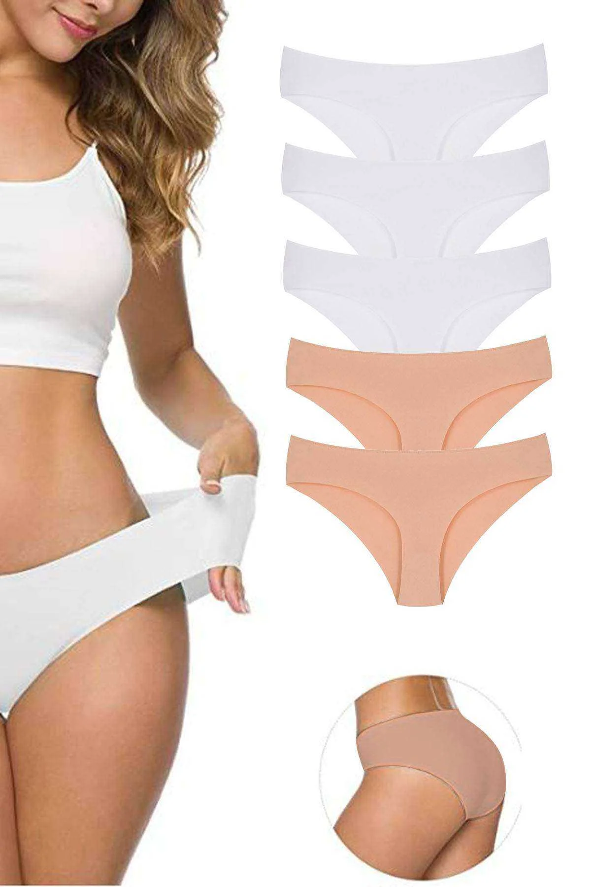 5 Adet Kadın Dikişsiz Lazer Kesim Esnek İz yapmayan Külot S3 - Just Cheap Store Görsel 2