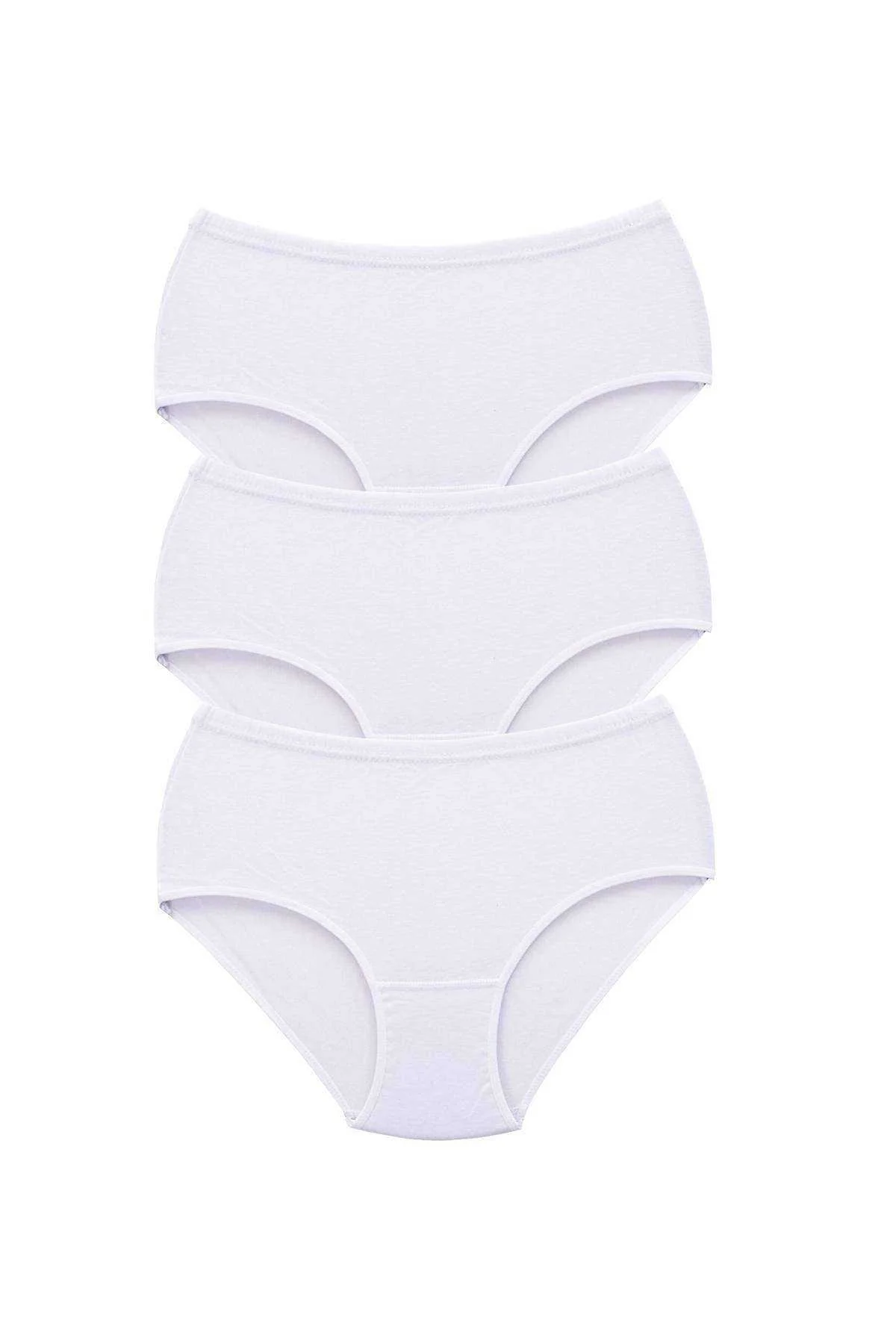 3 Adet Tutku Kadın Yüksek Bel Bato Kalın Lastik Külot Beyaz - Just Cheap Store Görsel 2