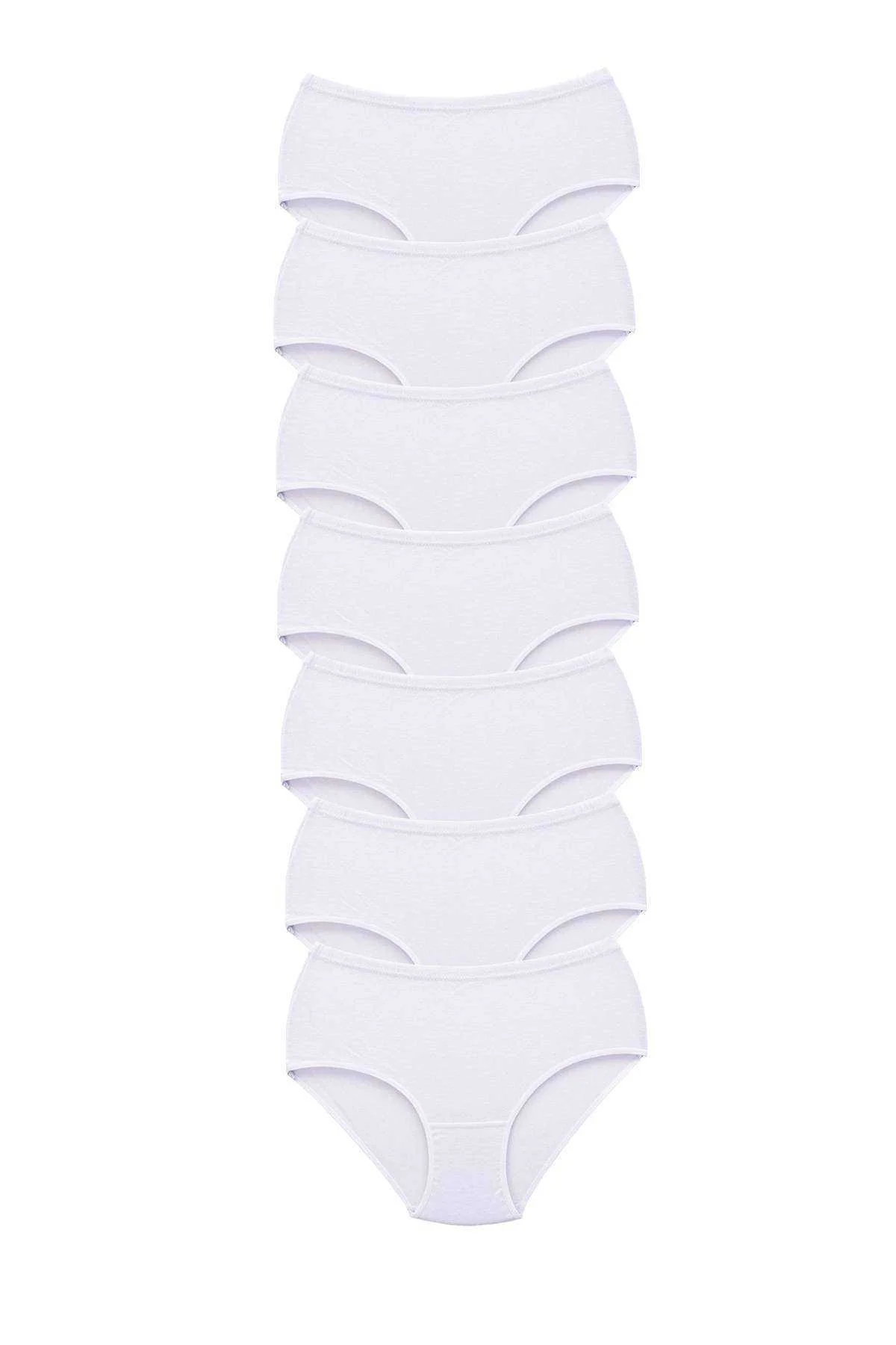 7 Adet Tutku Kadın Yüksek Bel Bato Kalın Lastik Külot Beyaz - Just Cheap Store Görsel 2