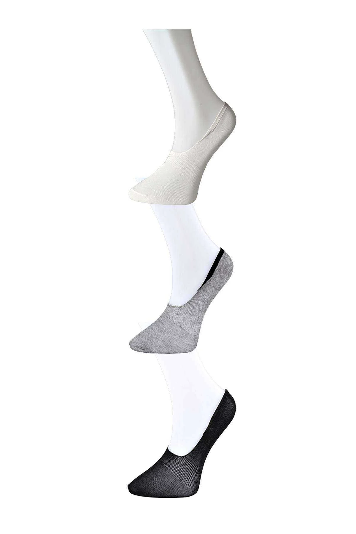 Siyah Gri ve Beyaz Kadın Babet Çorap 6 çift - Just Cheap Store Görsel 5