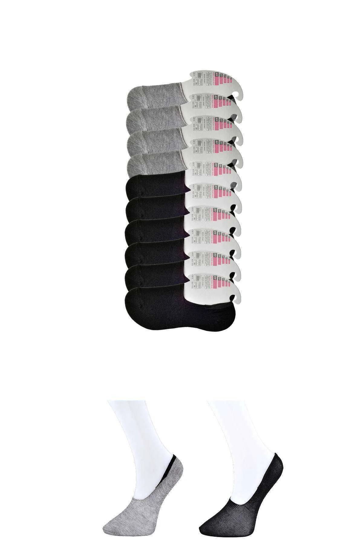 Siyah ve Gri Kadın Babet Çorap 9 çift - Just Cheap Store Görsel 5