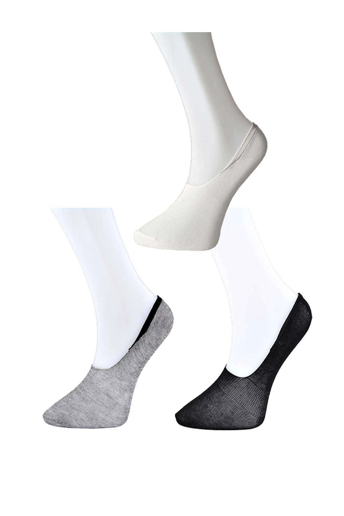 Siyah Gri ve Beyaz Kadın Babet Çorap 15 çift - Just Cheap Store Görsel 3