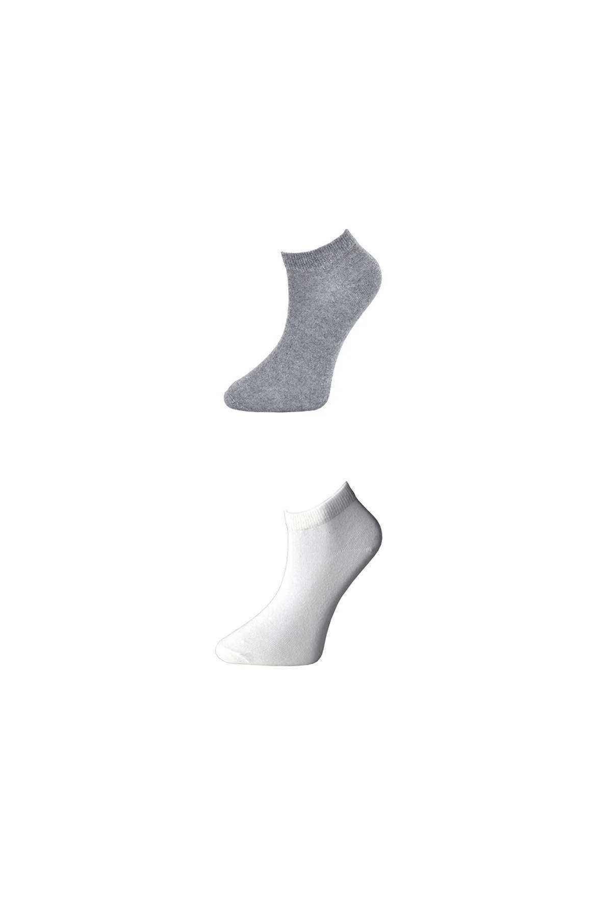Gri ve Beyaz Kadın Bilek Çorap 3 çift - Just Cheap Store Görsel 3