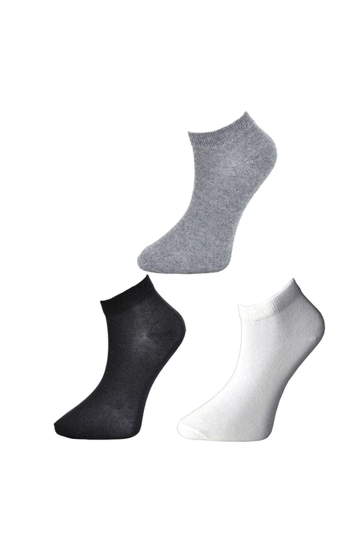 Siyah Gri ve Beyaz Kadın Bilek Çorap 15 çift - Just Cheap Store Görsel 3